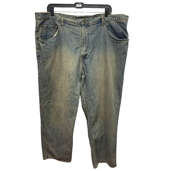 Eddie Domani Mens Jeans 52 / 32 Distressed Weathered Cotton Blend Denim Jeans - Picture 1 of 6